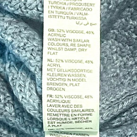 Fat Face Emmy Textured Crewneck Curved Hem Sweater Blue Sz 6 - Picture 12 of 12